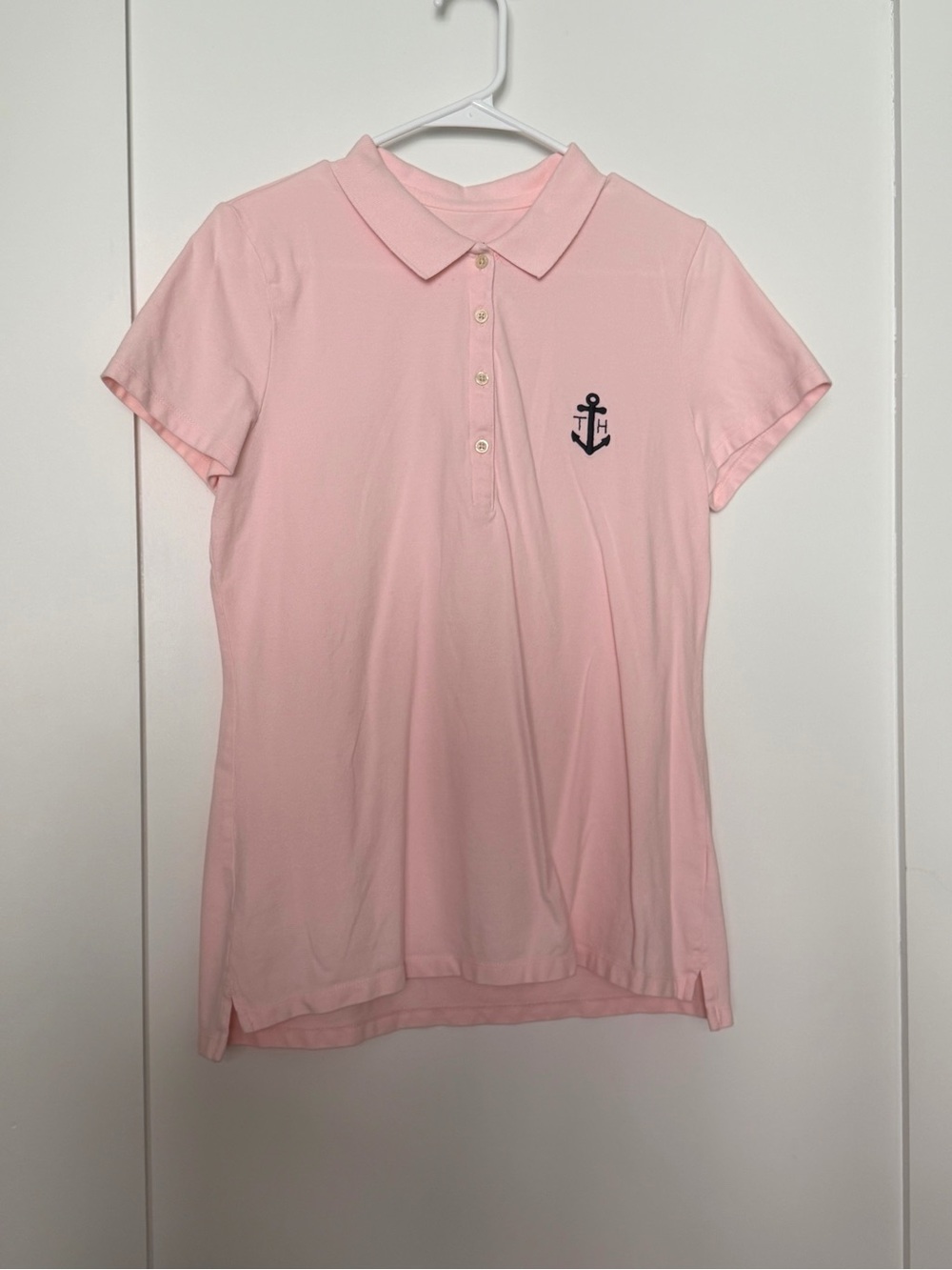 Tommy Hilfiger Light Pink Polo Shirt with Navy Anchor